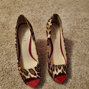 Guess Leopard Animal Print High Heels